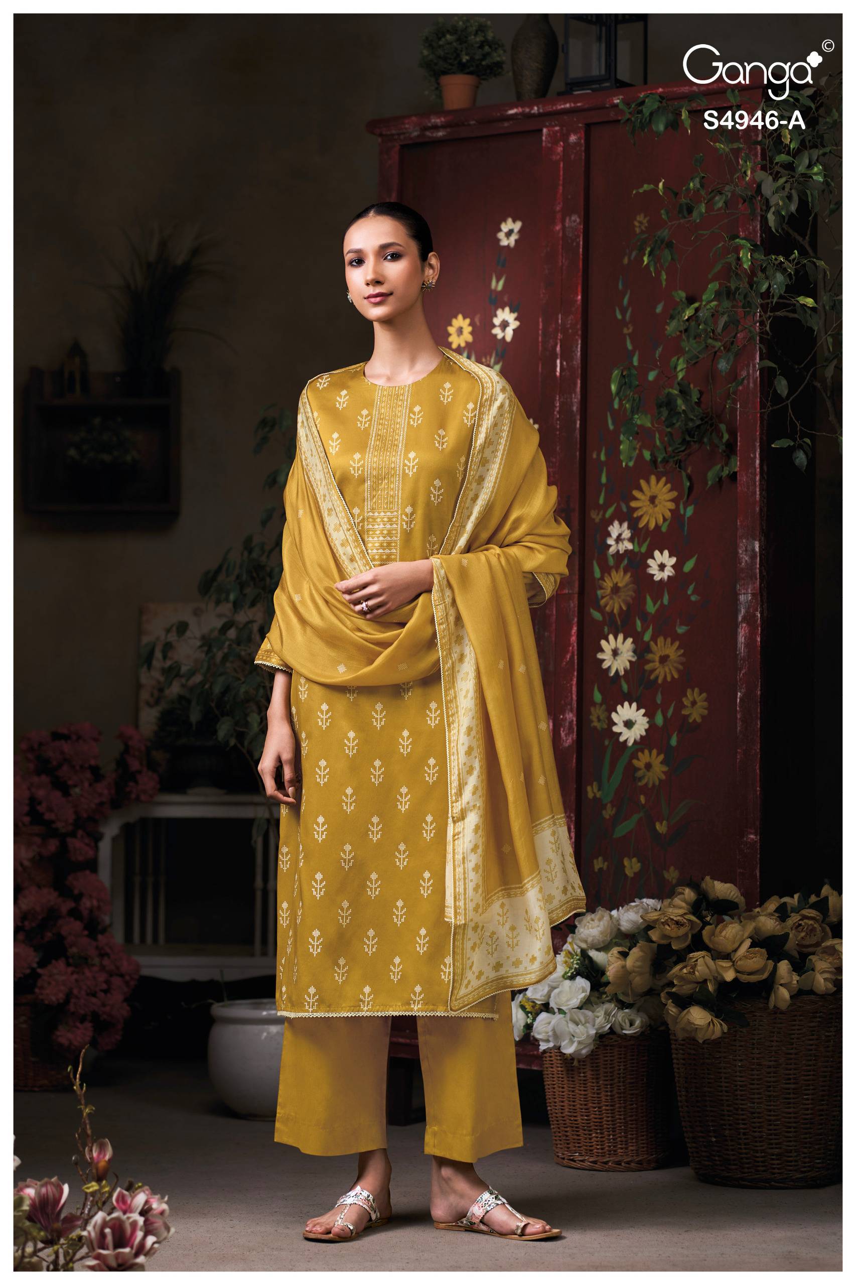 KAIRISHA 4946 SERIES By GANGAFASHION Stylish Beautiful Colourful COTTON SATIN Dresses At Wholesale Price